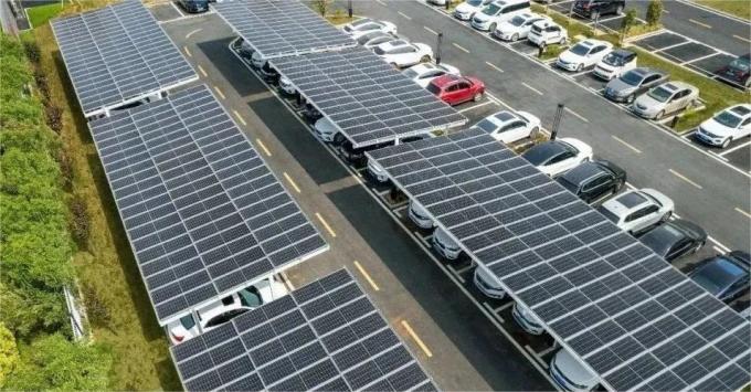 Parking de panneaux solaires pour véhicules électriques avec pile de charge 2 en 1 solution de charge 3