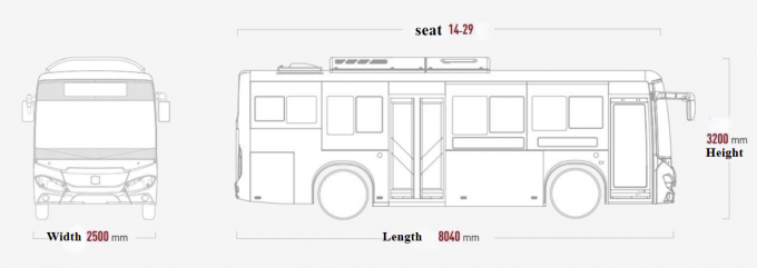 Autobus électrique pur de 8 mètres TEG6803BEV avec un espace spacieux 2
